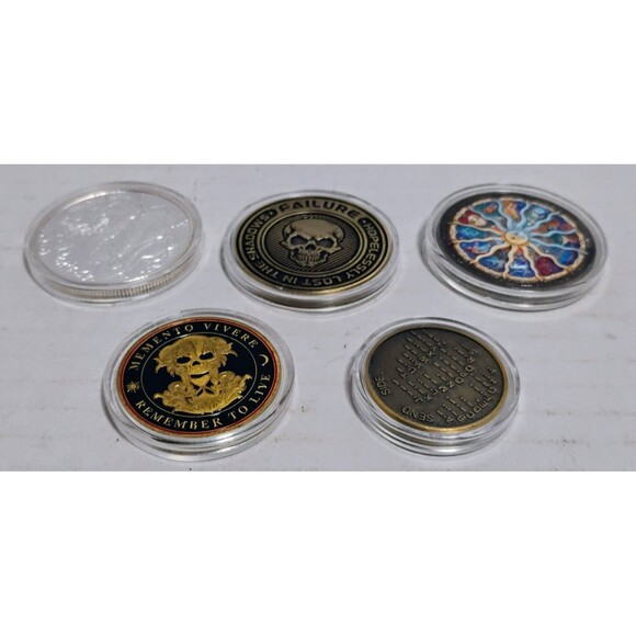 COLLECTOR CHALLENGE TABLE TOP GAMING 5 COIN LOT SUN & MOON MEMENTO VIVERE ETC - Picture 1 of 7